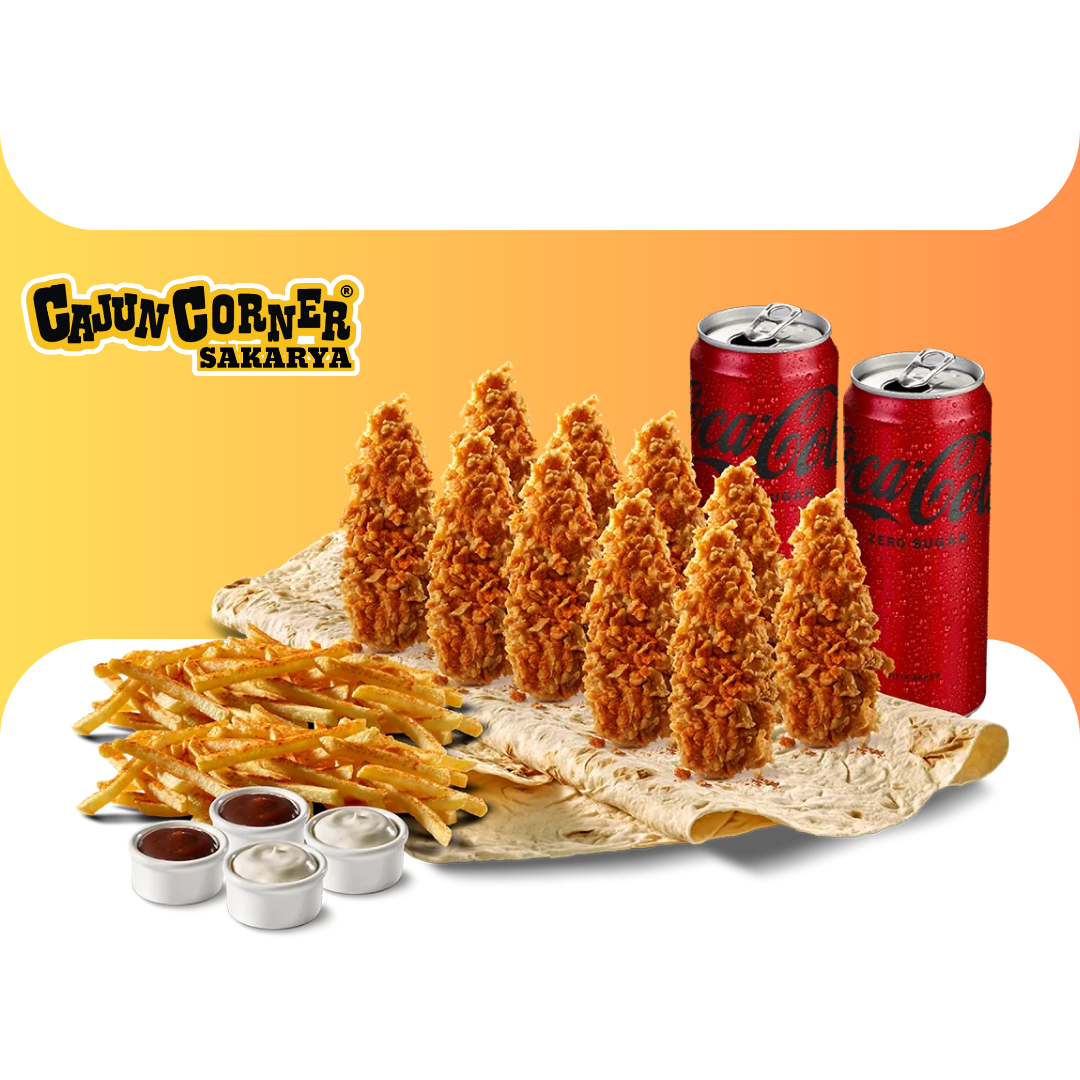 Acılı Cajun Avantaj Sepet Menü (🌶️)(2 Kişilik)