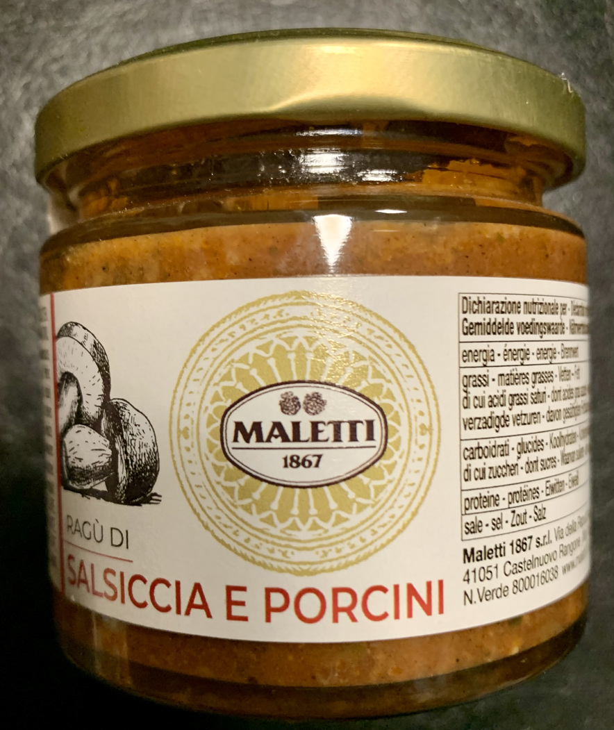 Maletti Sausage and Porcini mushroom pasta sauce