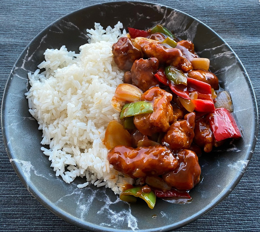 TATLI EKŞİ SOSLU TAVUK+PİLAV+SALATA