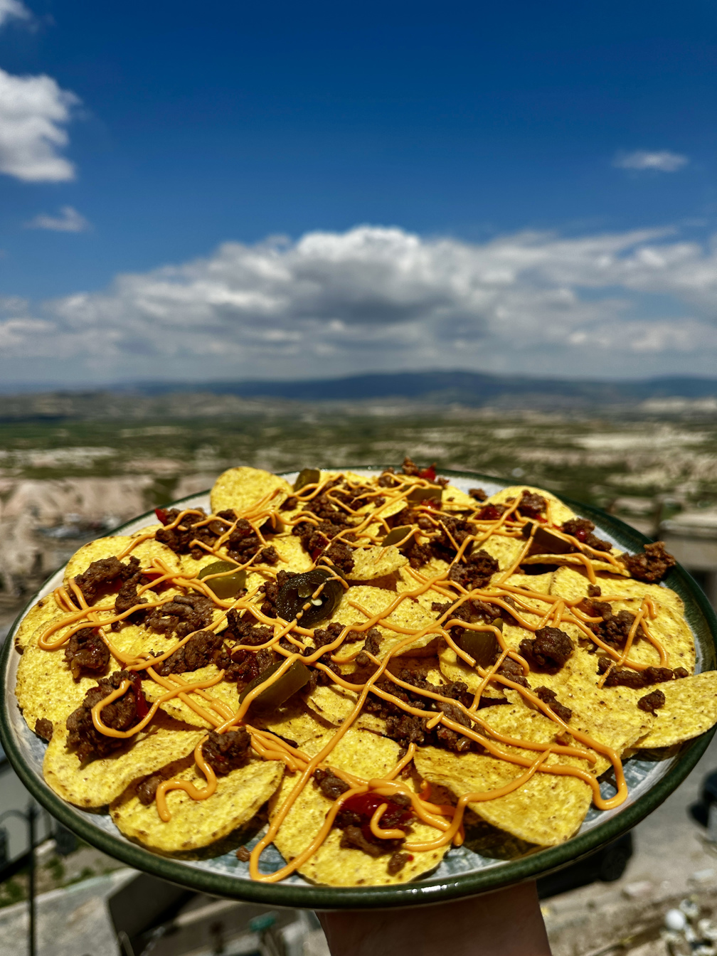 Nachos with minced meat sauce