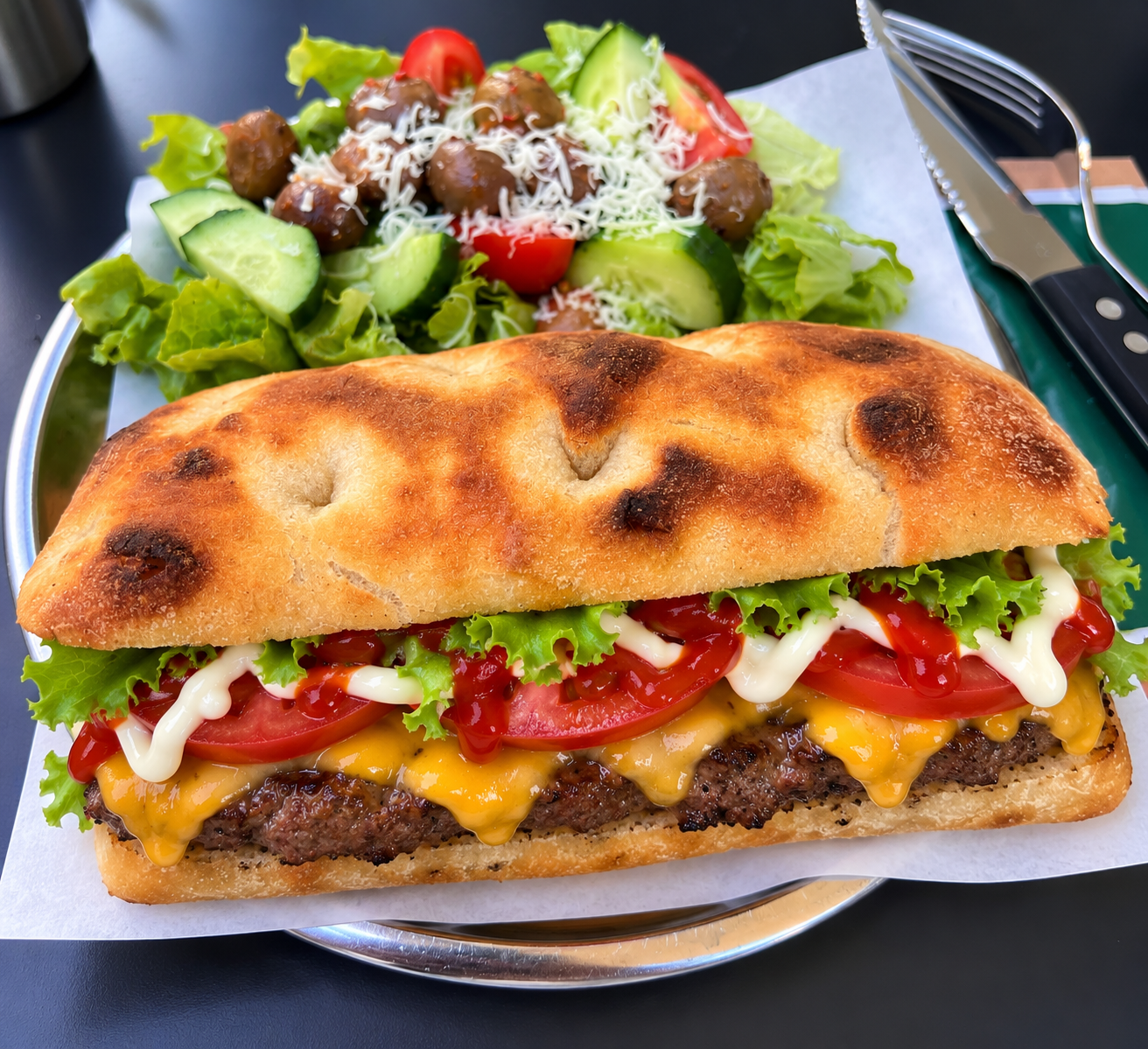 Cheddar burger sandwich