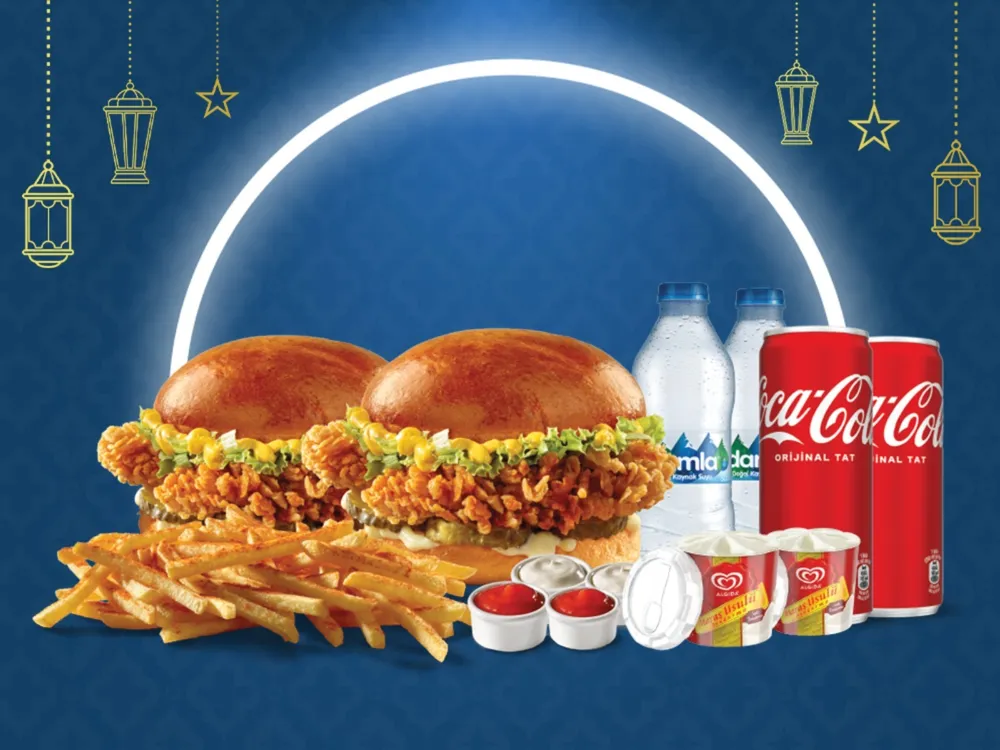 İftar Cajun Burger Menü 2 Kişilik