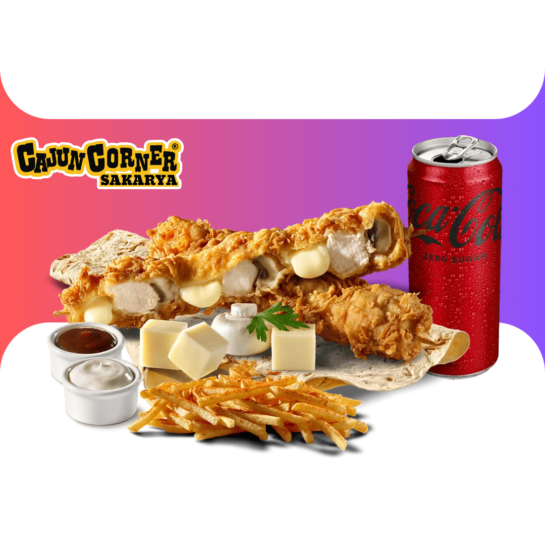Kaşarlı Mantarlı Cajun Şiş Menü
