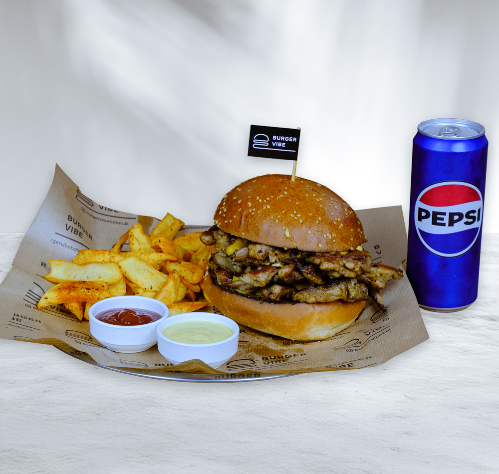 Chicken Triplex Burger Menü