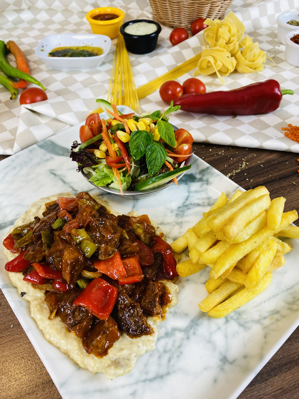 Karamelize Soğanlı Beğendili Beef (Tava)