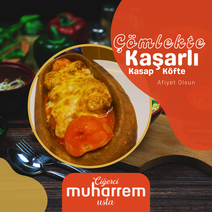 Kiremitte Kaşarlı Kasap Köfte 