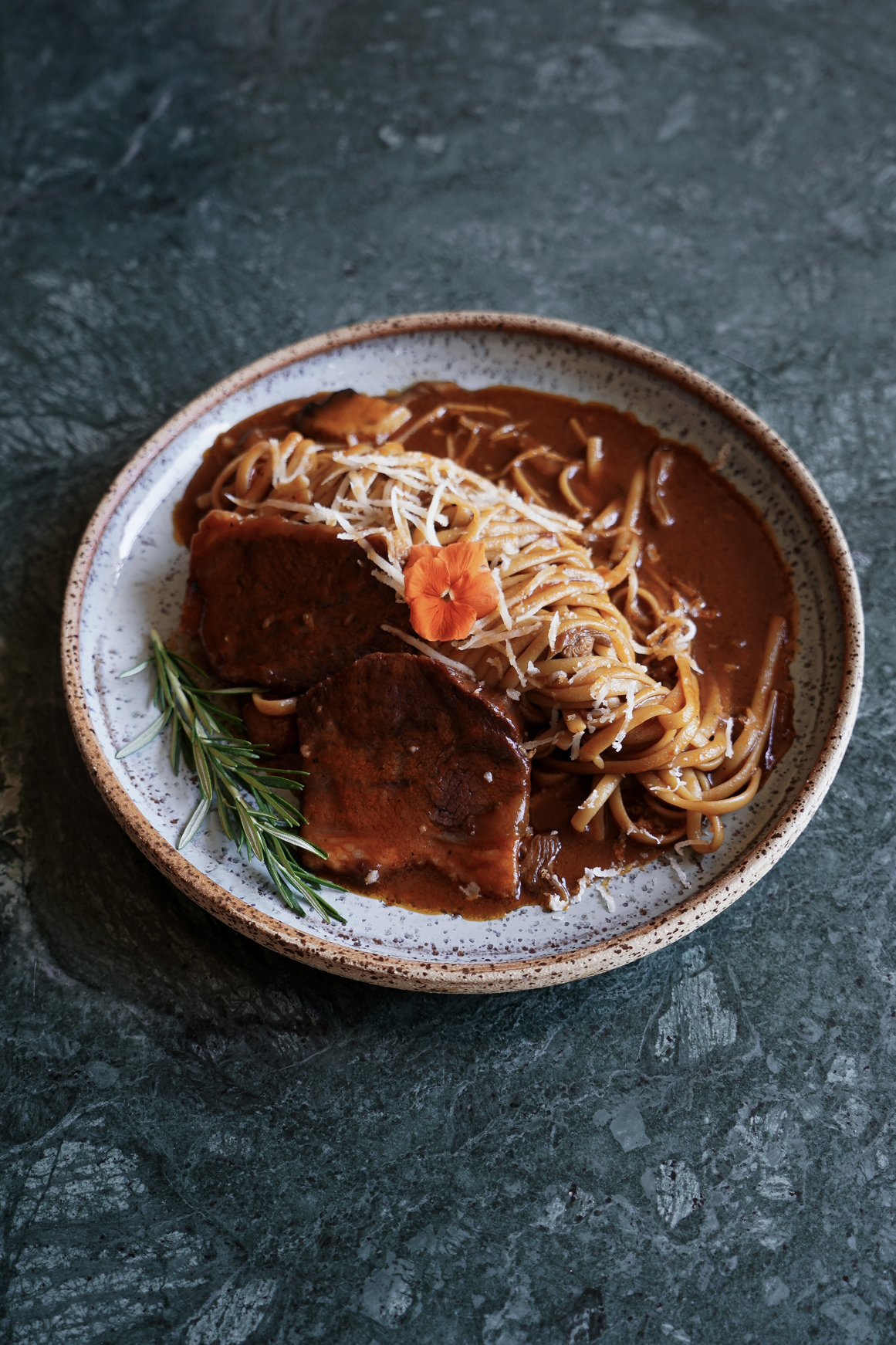 Mushroom Linguine with Beef Cheek
