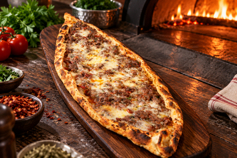 Kuşbaşılı Kaşarlı Pide