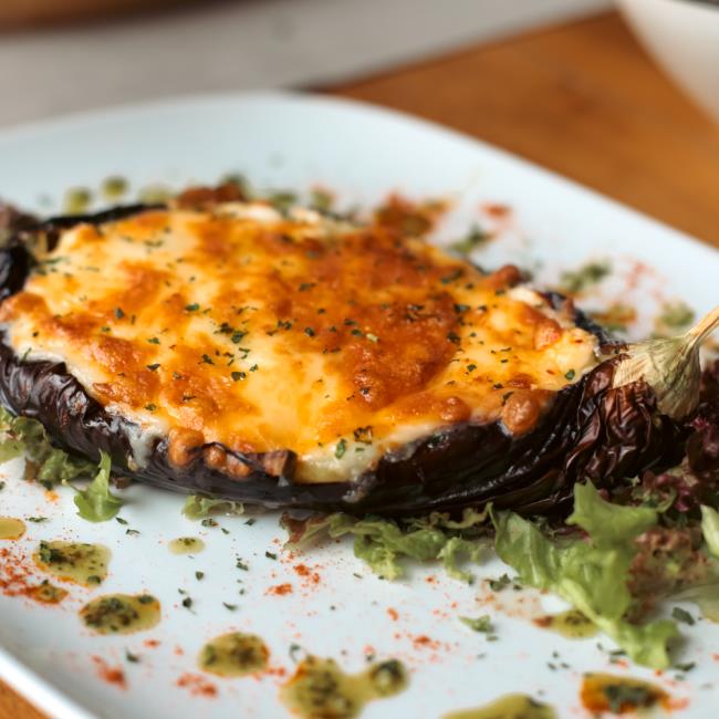 CHEESE STUFFED GRILLED EGGPLANT