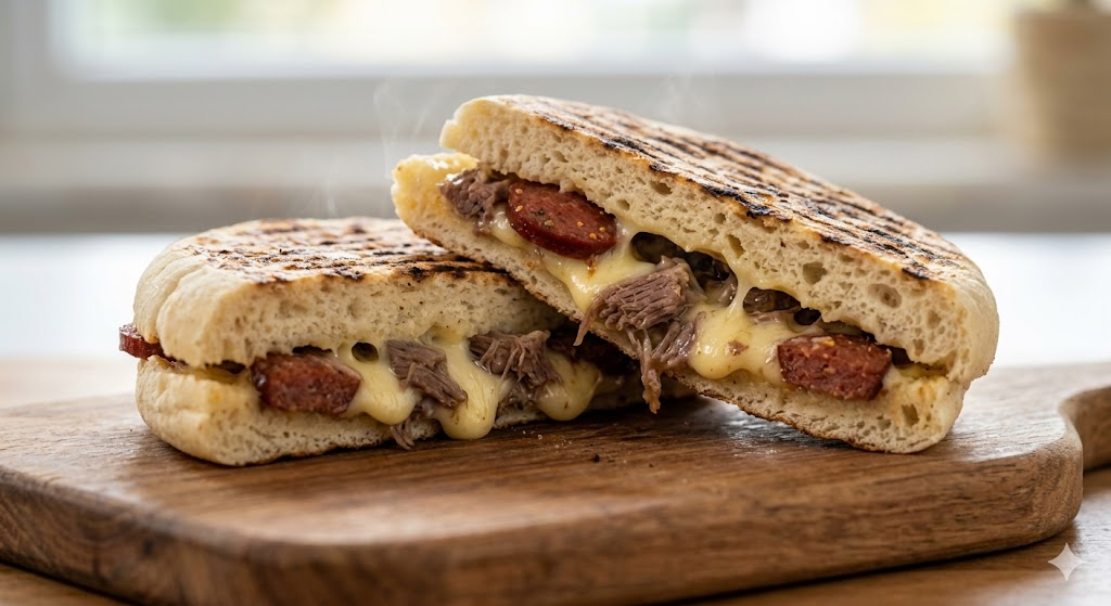 Kavurmalı Sucuklu Bazlama Tost