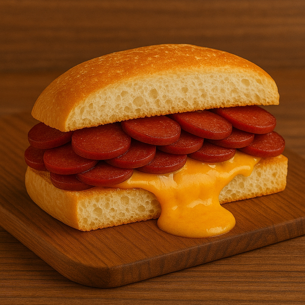 Cheddar Peynirli Sucuklu Sanayi Tost