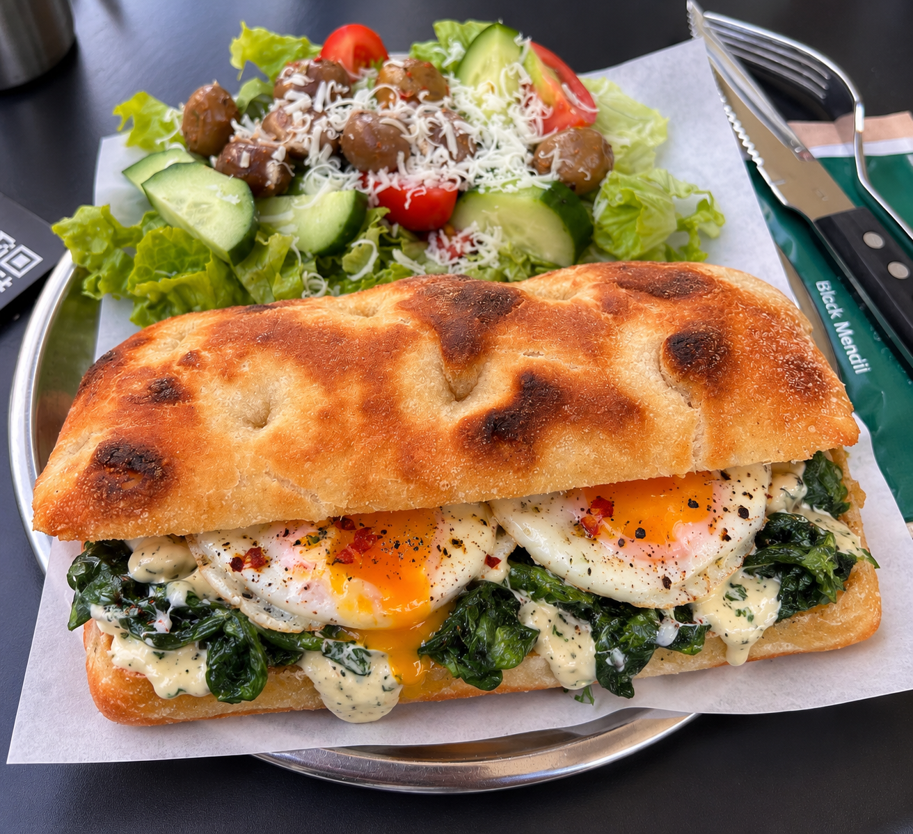 Spinach and Egg Sandwich