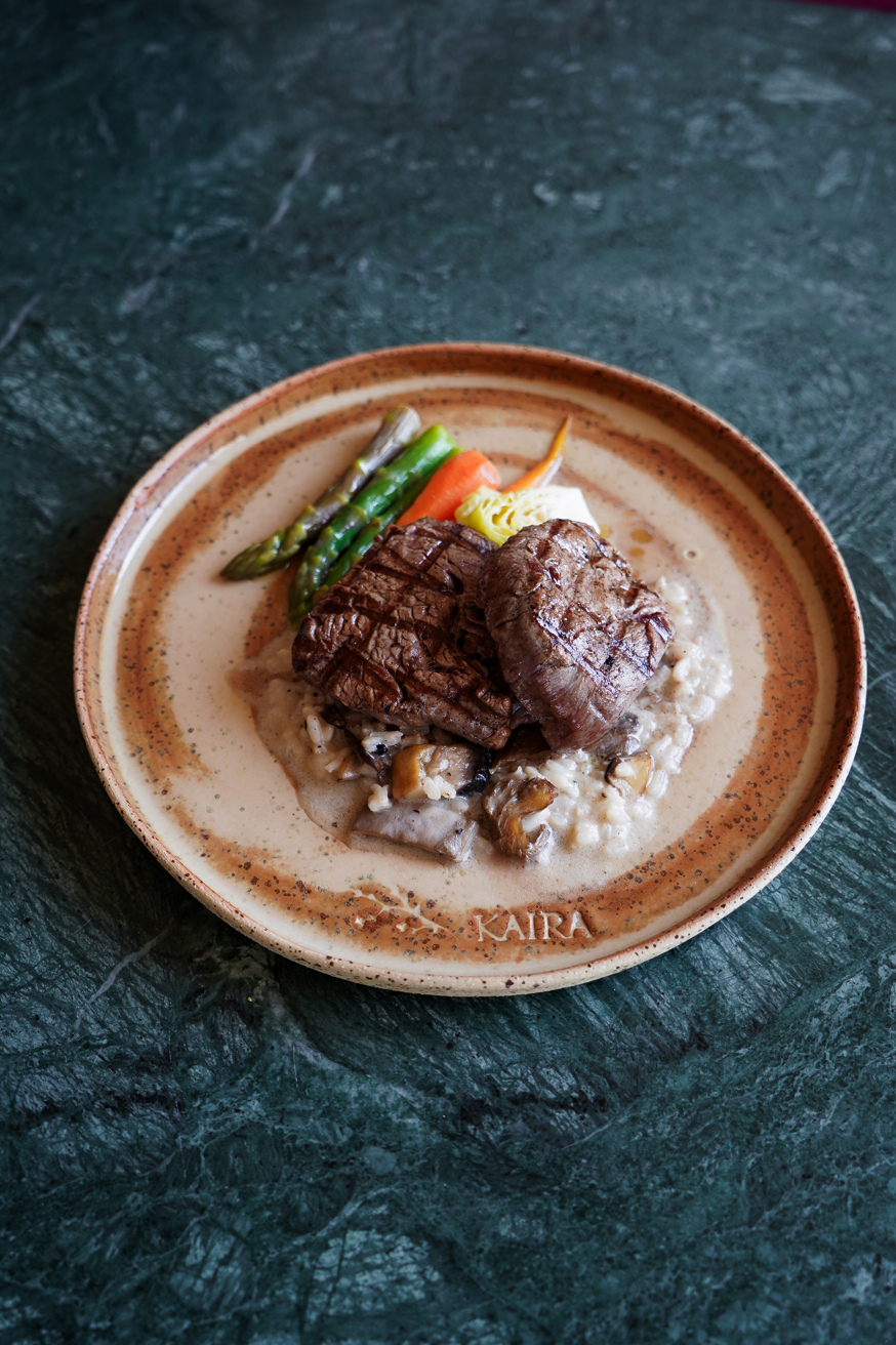 Tenderloin with mushroom Risotto