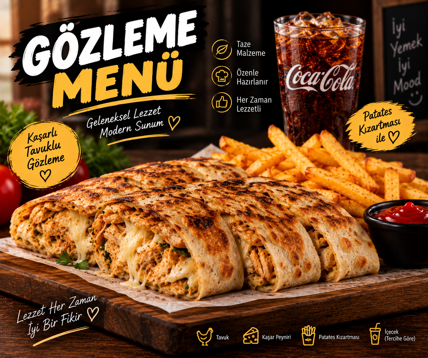 Tavuklu Gözleme + Patates Cipsi