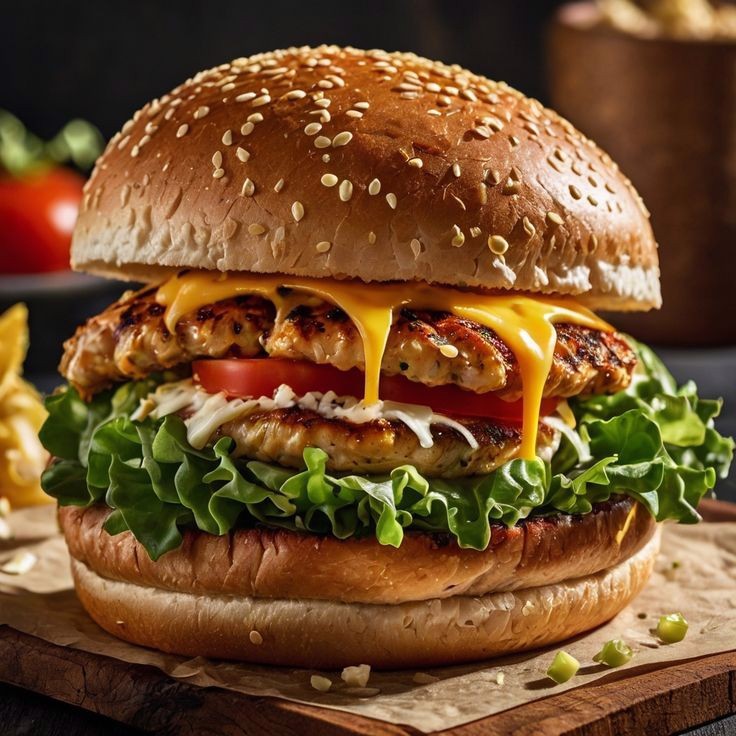 Double Tavuk Burger