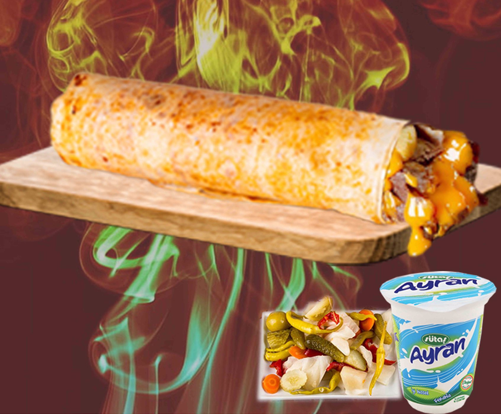 Chedarlı Karışık Döner Dürüm