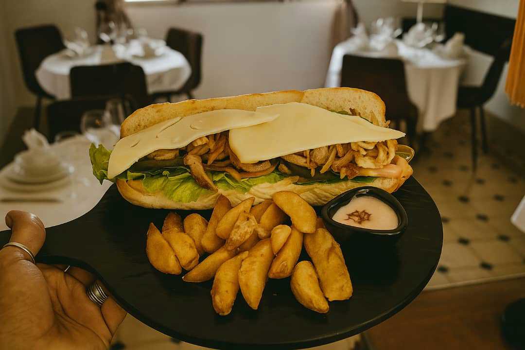 Pork loin sandwich with chips