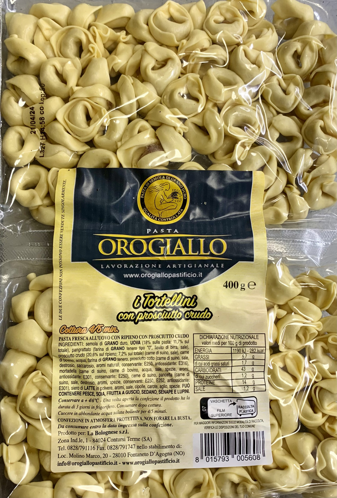 Orogiallo Fresh Tortellini €3,00