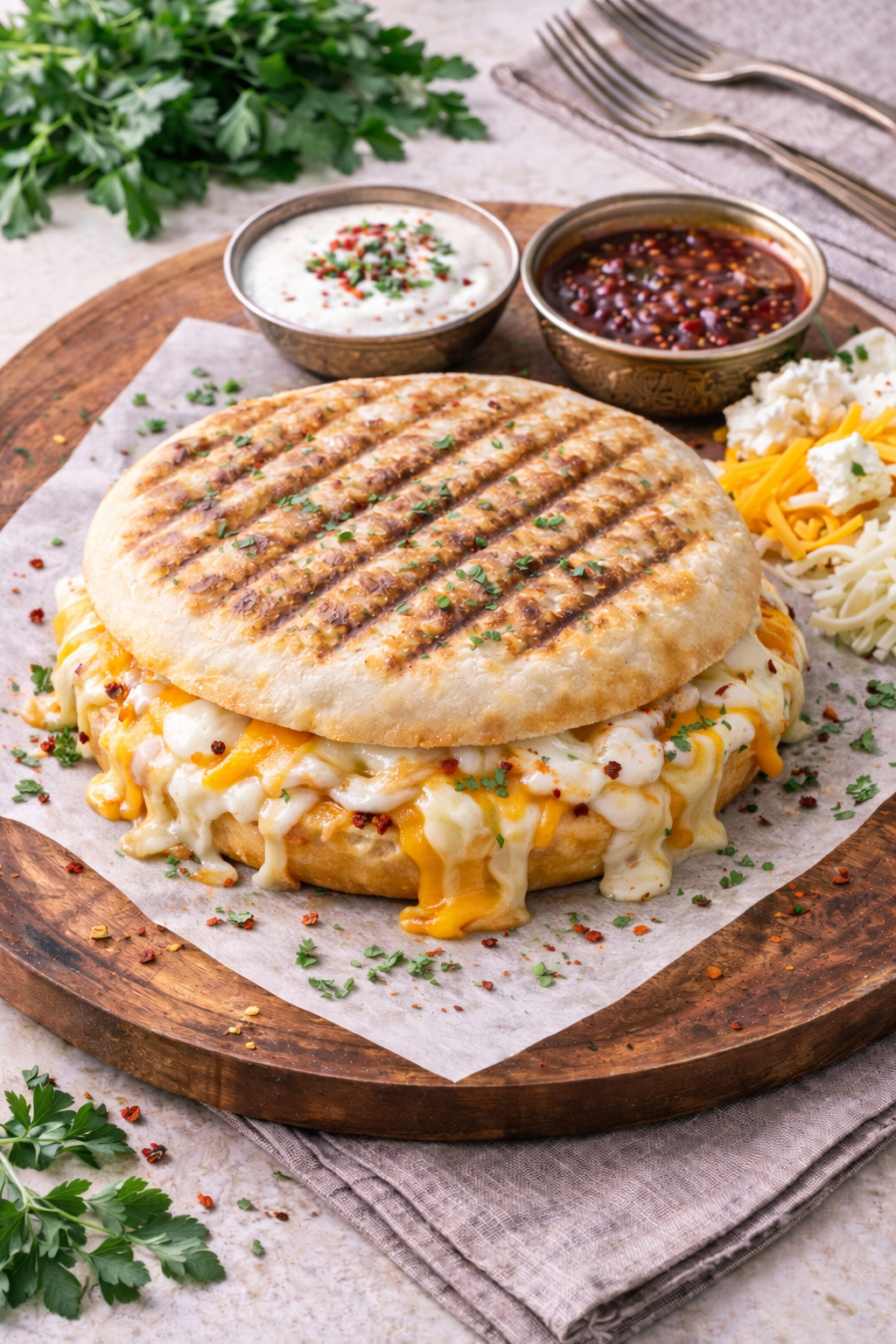 3 Peynirli Tam Bazlama Tost