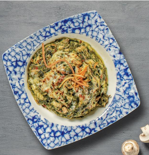 Chicken with Spinach and Cheddar
