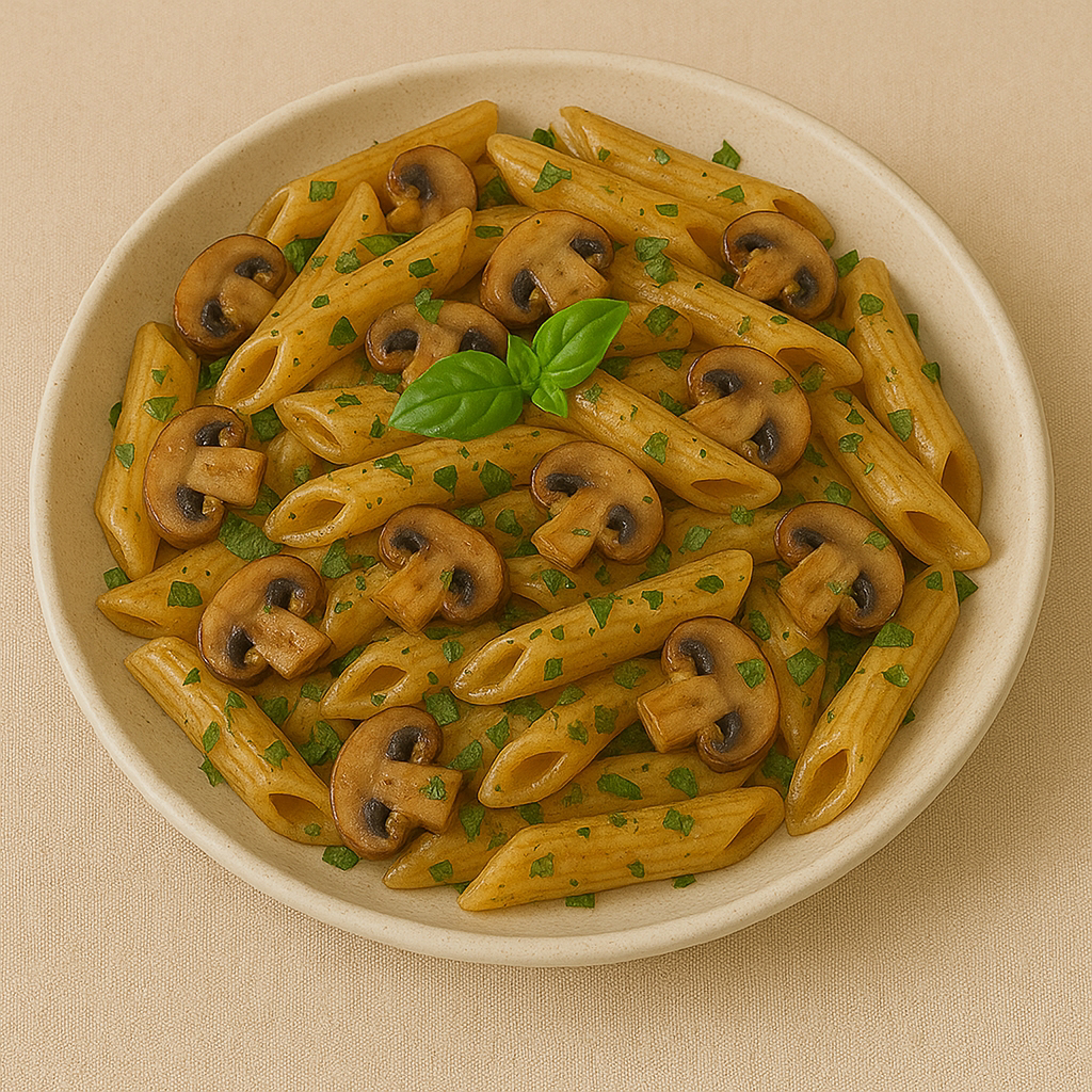 Mantarlı Fesleğenli Penne