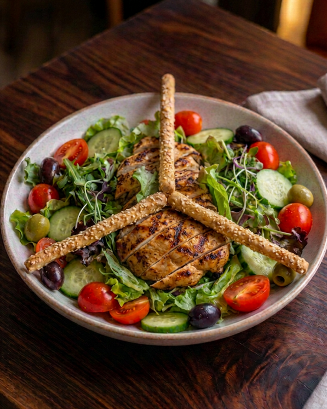 Izgara Tavuk Bonfileli Yeşil Salata