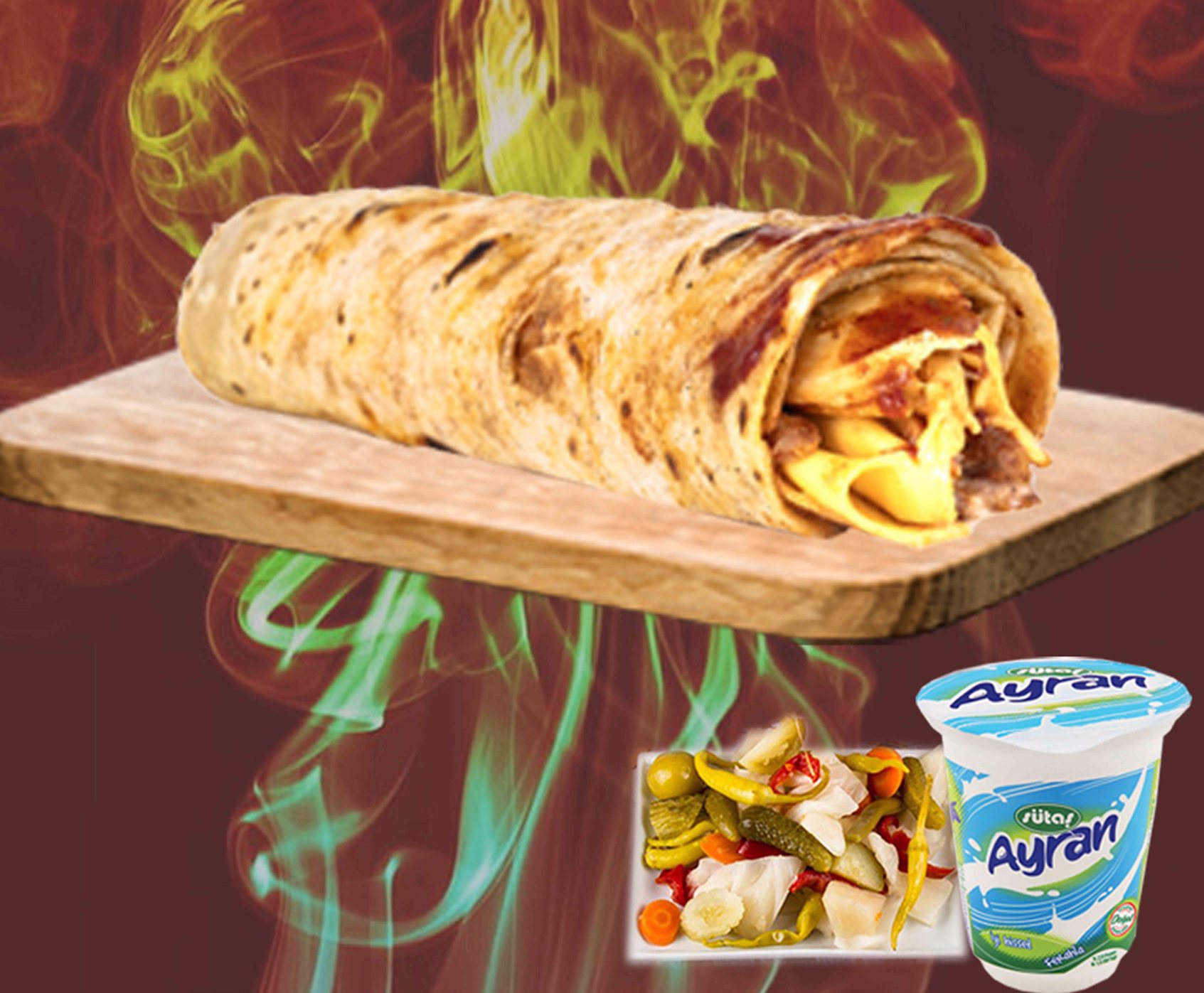Chedarlı Tavuk Döner Dürüm