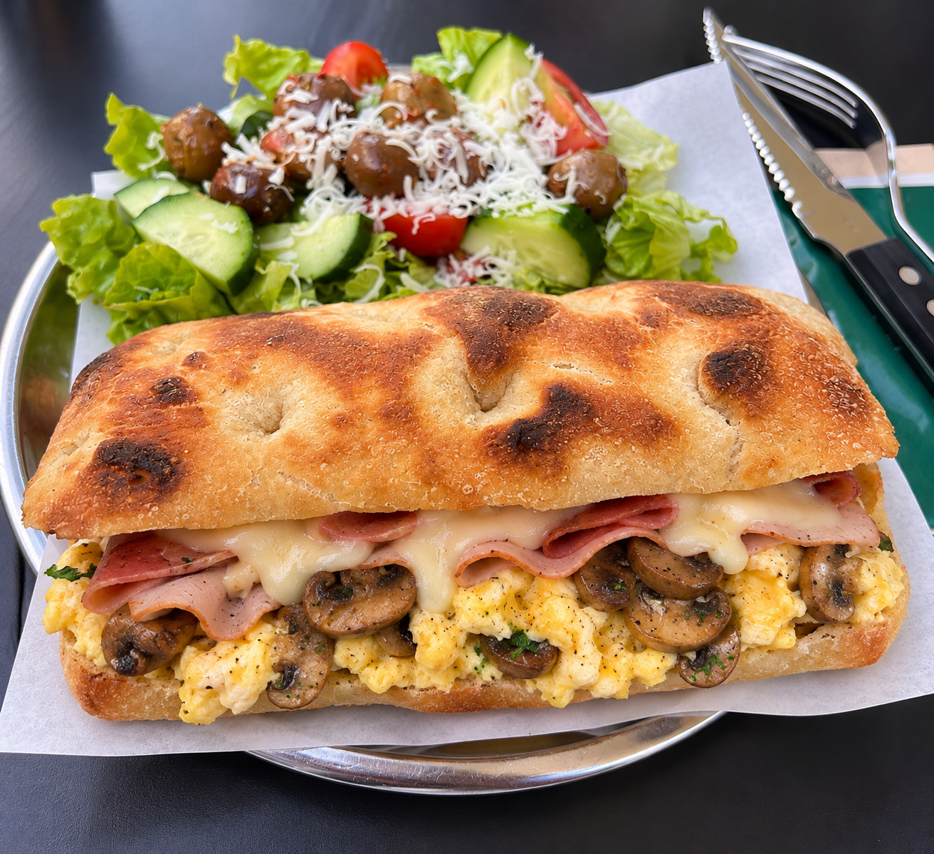 Egg and ham sandwich