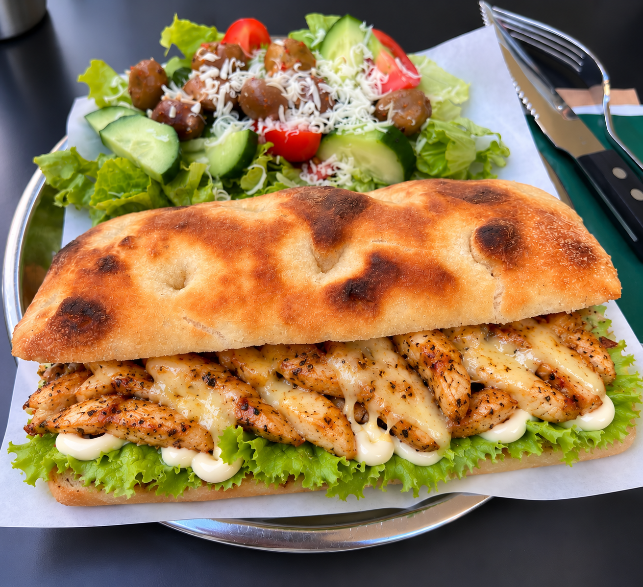 Chicken and kaşar cheese sandwich