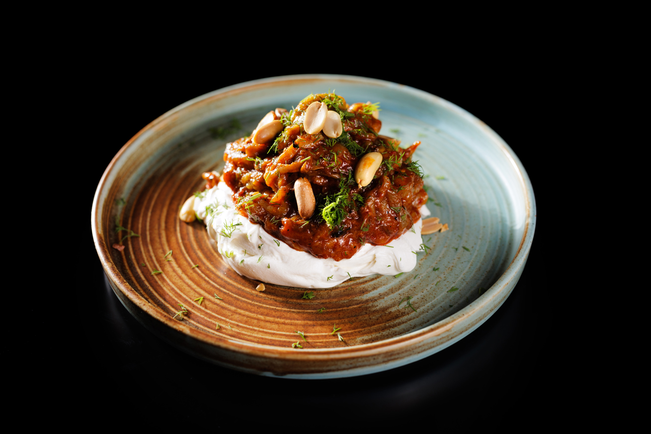 EGGPLANT SALAD WITH LABNEH