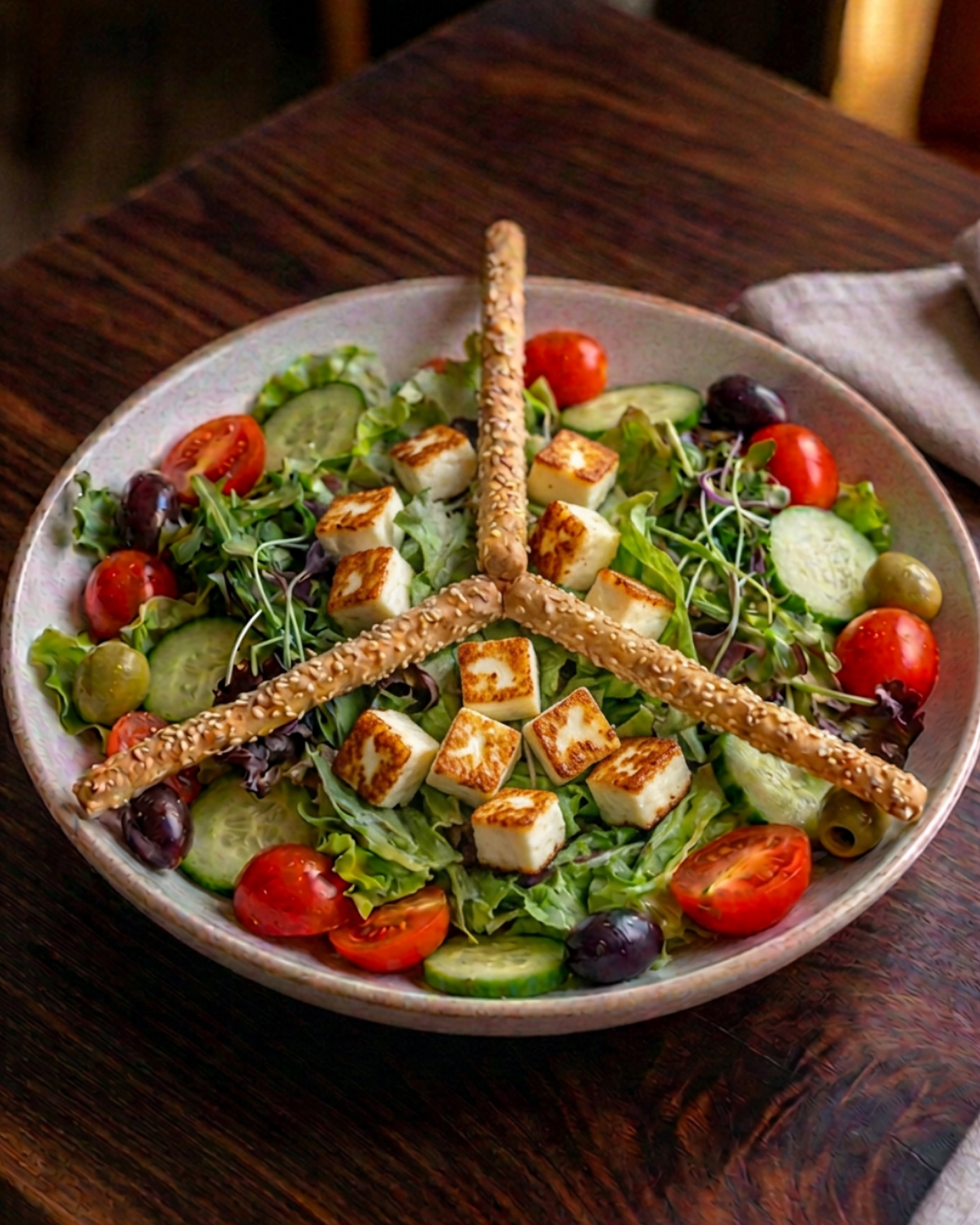 Hellimli Yeşil Salata