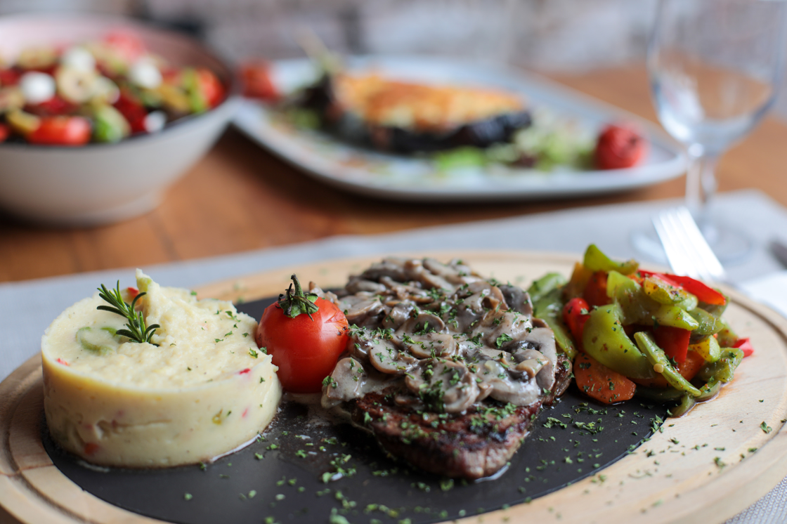 STEAK WITH WILD MUSHROOM SAUCE