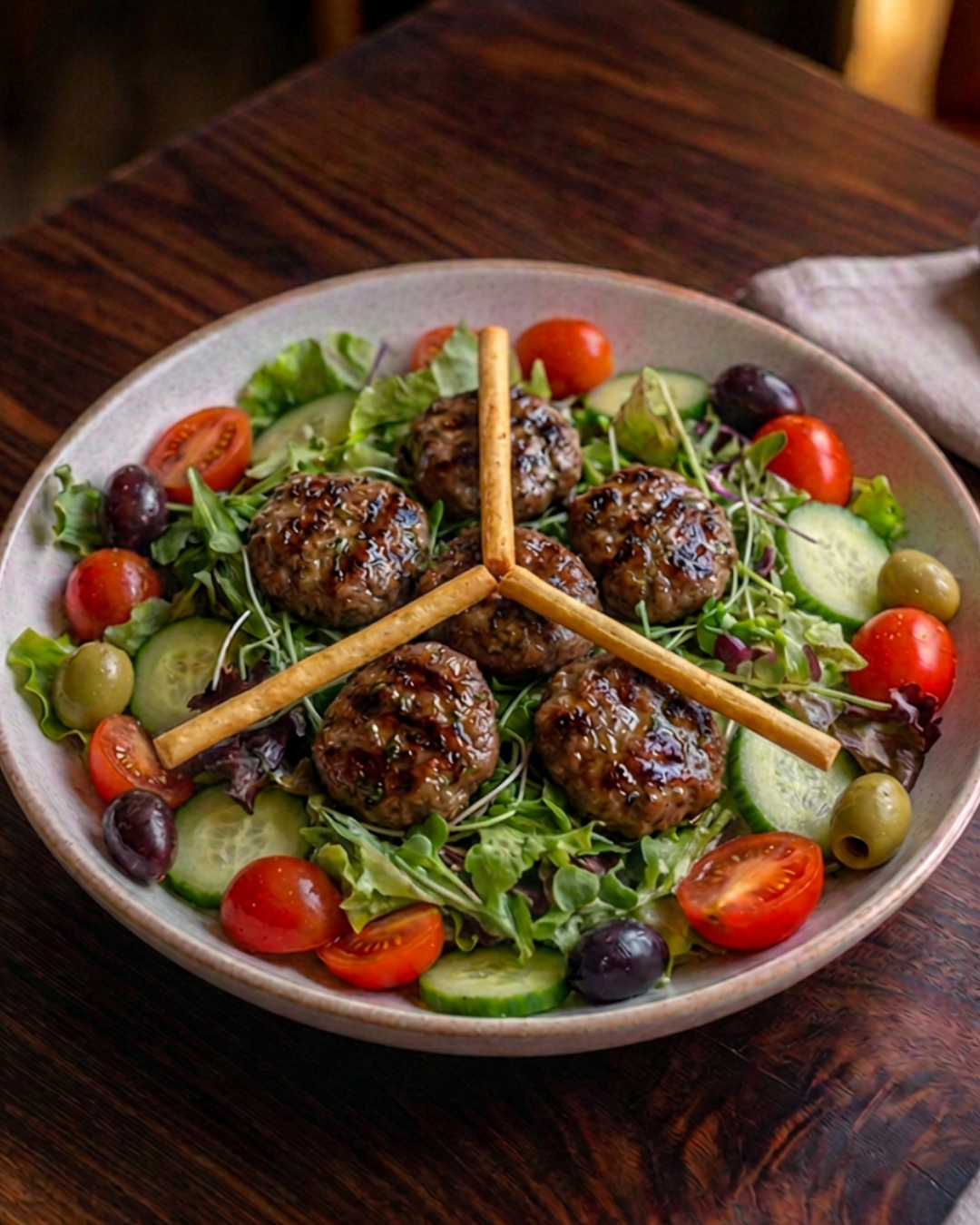 Izgara Köfteli Yeşil Salata