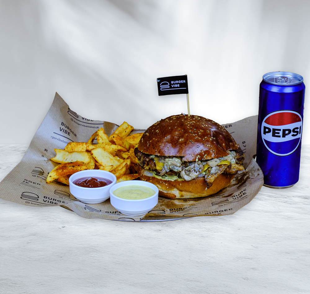 Chicken Mushroom Burger Menü