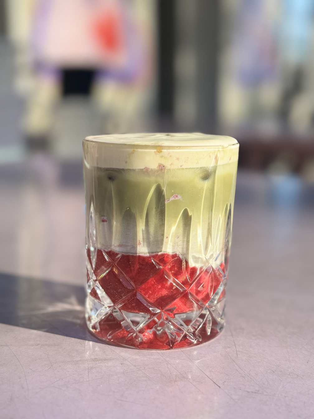 Raspberry White Chocolate Matcha Ice