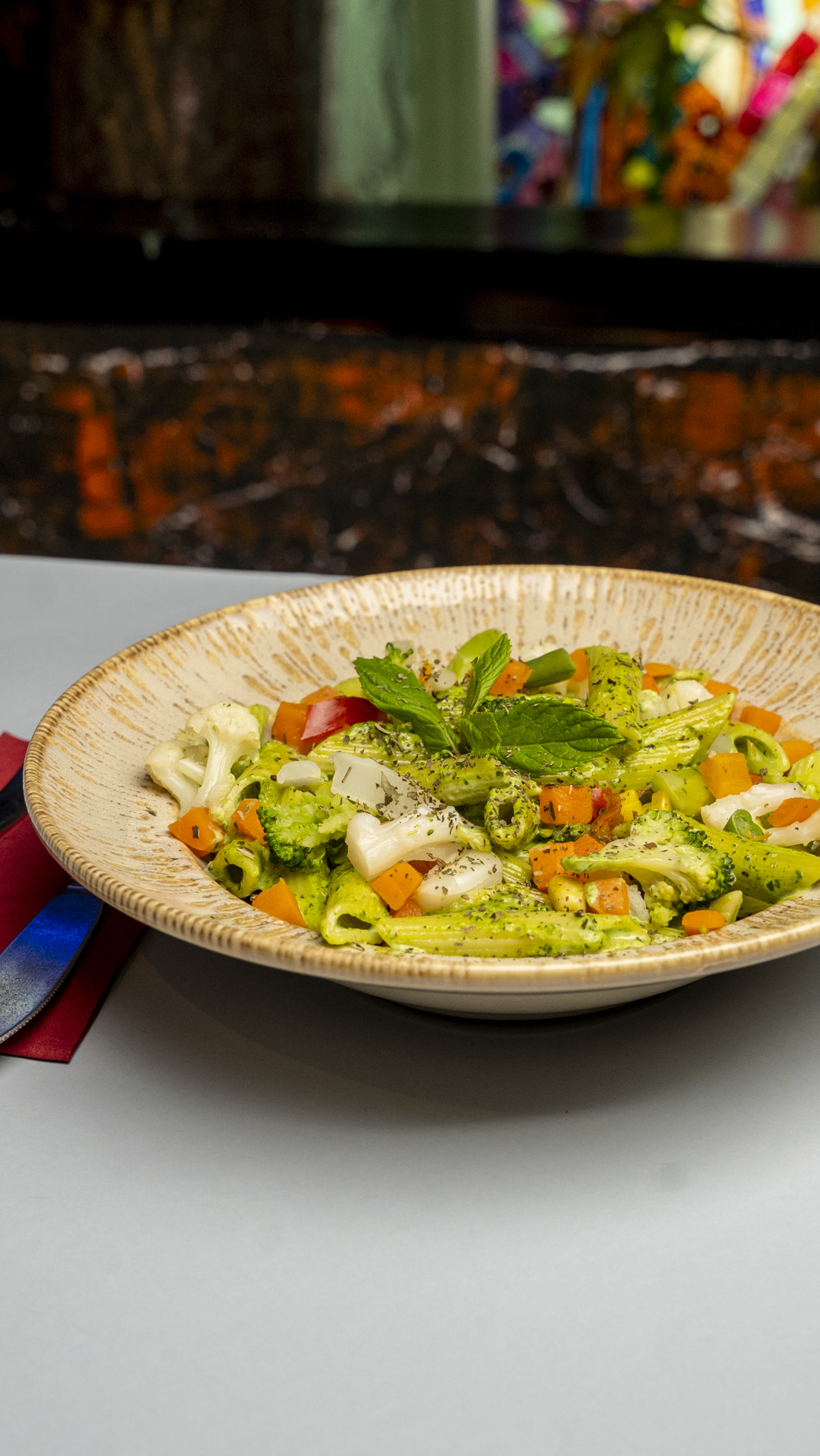 Pesto Soslu Sebzeli Penne