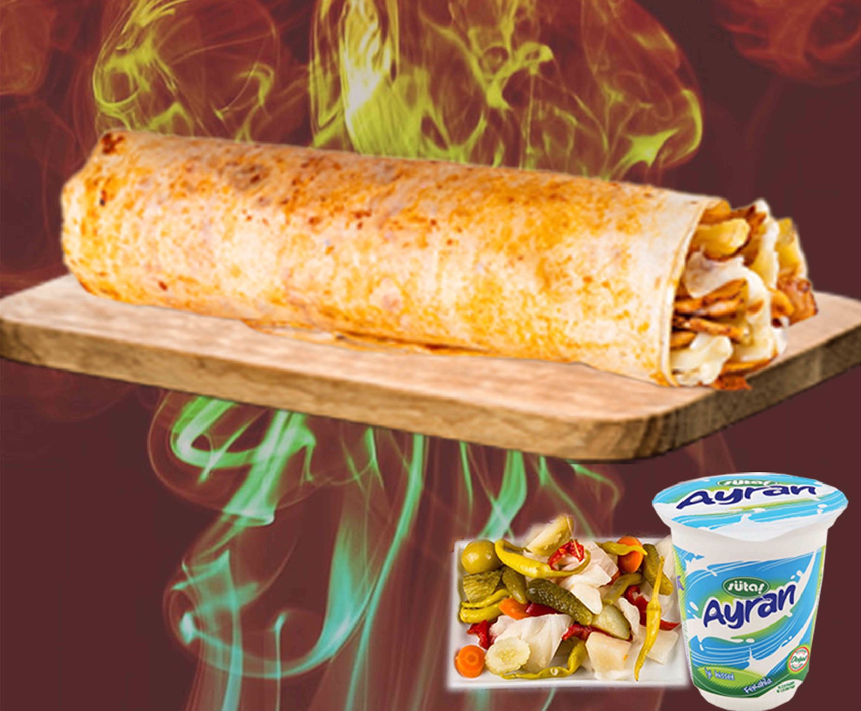 Kaşarlı Tavuk Döner Dürüm